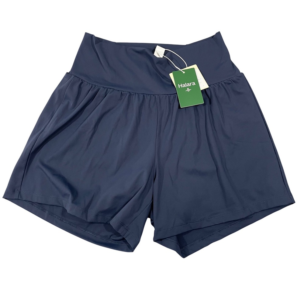NWT Halara SoftlyZero Airy High Waisted 2-in-1 Workout Shorts Blue Large
5"